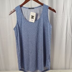 Staccato Blue and White Patterned Tank Top